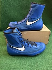 Nike Boxing Boots Mens UK 9.5 Machomai 2 Blue Mid Fighting  Shoes 321819-410