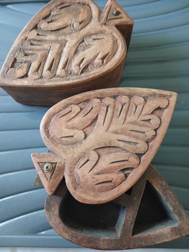 Pair hand carved - of,