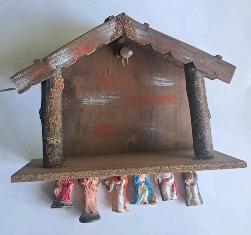 Vintage lighted nativity - vintage,