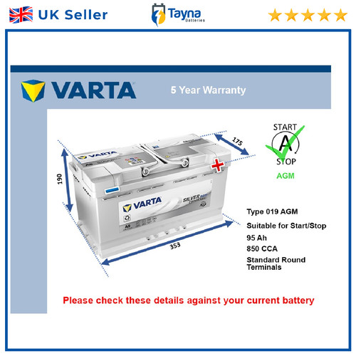 Agm car battery varta 019 - car,