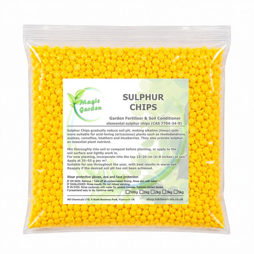 Sulphur yellow chips soil - yellow,