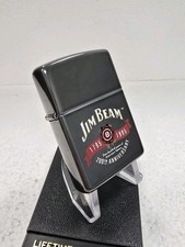 GENUINE Zippo Lighter JIM BEAM 200 YEARS ANNIVERSARY Midnight Chrome 1995 NEW