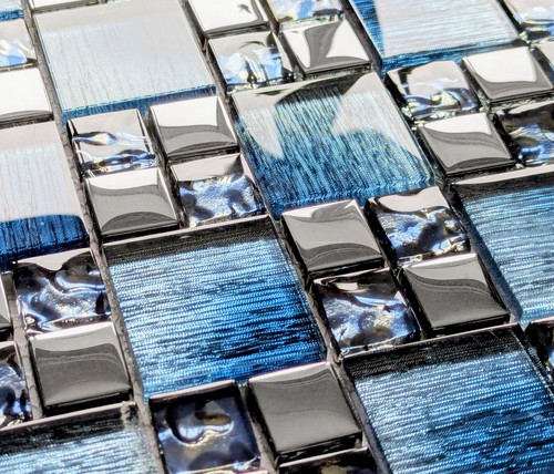 Blue iridescent glass foil - iridescent,