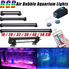 Fish Tank Lights RGB LED Submersible Air Bubble Tube Aquarium Lamp Strip Light