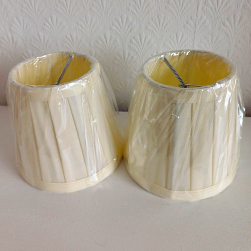 Pair cream pleated fabric - pair,