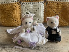 sylvanian families bespoke hand-made wedding clothes and figures no box