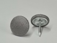 Upholstery Buttons, Grey Faux
