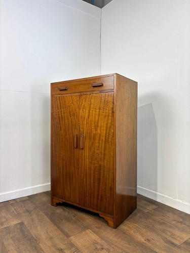 Vintage oak tallboy wardrobe - vintage,