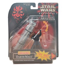 Star Wars Episode 1 Deluxe Darth Maul 3.75 Inch Action Figure With Lightsaber...