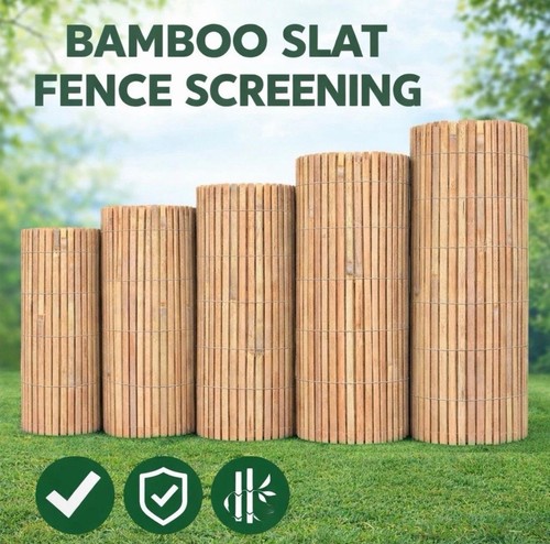 Bamboo slat fence screen - 4m,