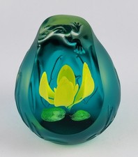 Rare Signed Helen MacDonald Artist Proof "Lily Pond" Art Glass Paperweight