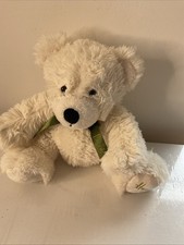 Harrods Peek A Boo Teddy Bear Magnetic Paws Cream Green Ribbon Bow Rare Retired