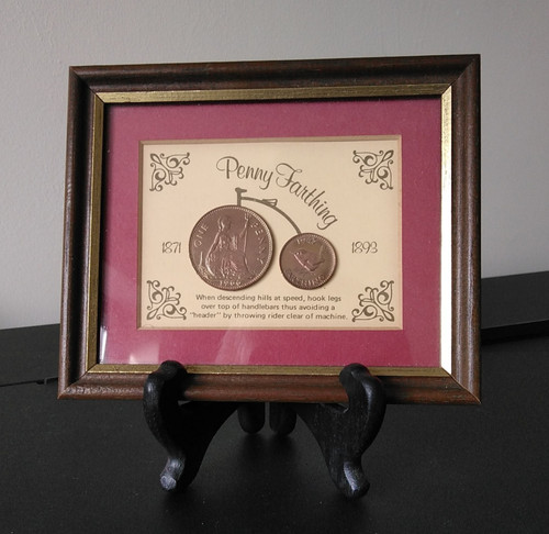 Framed penny farthing - framed, ‘penny