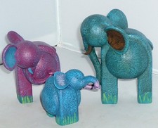 3 UNUSUAL FARMYARD FUN ARTFORUM NELLY ELLY BOB ELEPHANT ORNAMENT FIGURINE FIGURE