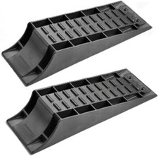 TWIN LEVEL RAMP SET for motorhome caravan is leveller pair ramps 2 wheel chocks