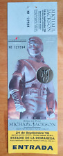 MICHAEL JACKSON ORIGINAL Unused Concert Ticket HISTORY 1996 Zaragoza Spain MINT