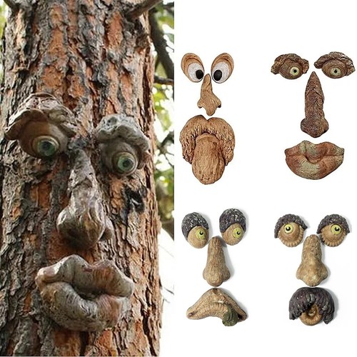 Tree face sculpture funny - face,