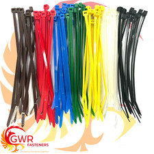 Mixed Pack of Coloured Cable Ties - Various Sizes & Quantities - Nylon Zip Ties