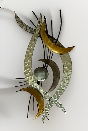 Large silver bronze metal - , wall