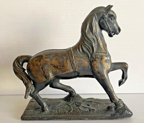 Prancing horse cast spelter - prancing,