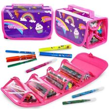 GirlZone 38 Pcs Fruit-scented felt tip pens Markers and Pencil Case for Girls