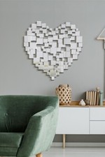 Large Mirror Beautiful Modern Heart Shape Venetian Big Wall 2Ft8 80cm New