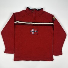 Dale Of Norway 1/4 Sweater Women’s Small Red Flag Wool Ski Jumper Pullover