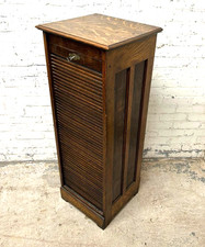 Antique 1930's Oak Tambour Roll Top Stationery Filing Cabinet (Can Deliver)