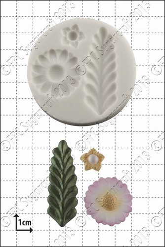 Silicone mould stylised fern - silicone, &