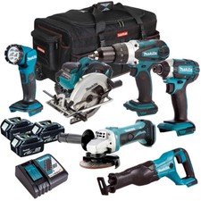 Makita 18V LXT 6 Piece Combo Tool Kit 3 x 5.0Ah Battery Charger & Bag T4T6072PT