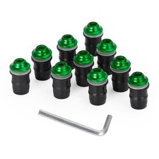 Motorcycle Wind Screen Shield Alu M5x16mm Screw Bolt Washers kit Green 10 Pack#