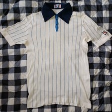 RARE Fila vintage 70s Bj Borg Settanta Mk1 tennis polo size M white/blue