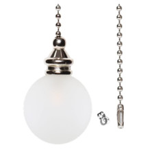 Taps2Traps®  Frosted Globe Bathroom Light Pull Pendant For Light Switches 