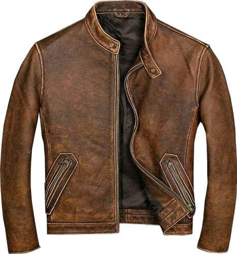 Men biker brown vintage - men's,