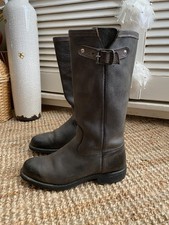 Frye Women's Boots flat distressed waxed leather Colour Slate Uk Size 5  USA 7  