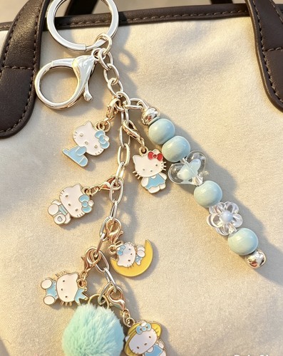 Blue hello kitty bag charm - hello,