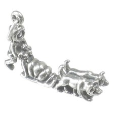 Dog Sled sterling silver charm .925 x1 Sledges Sledge Dogs Sleds charms