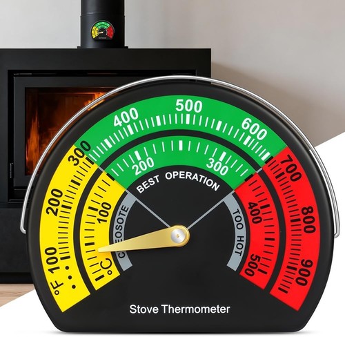 Magnetic stove thermometer log - stove,