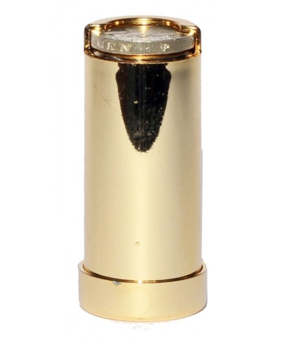 Leather covered one pound coin - covered,