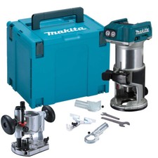 Makita DRT50ZJ 18V Brushless Router Trimmer + Plunge Router Base & Dust Nozzle