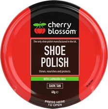 Shoe Polish Dark Tan 40g Cherry Blossom Traditional Leather Boot Footwear