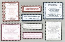4 GENERAL WEDDING ANNIVERSARY Greeting Card Craft Verse Toppers W/WO Sentiments