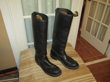 Wesco 19 " Tall Black Leather Pull On Soft Toe Boots Mens approx 11 measured
