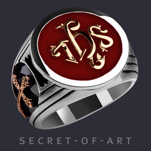 Ihs ring jesus religious 925 - ihs,