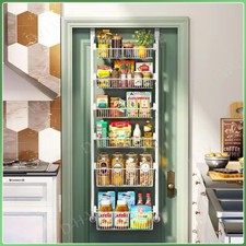 4/6 Tier Metal Over Door Hanging Kitchen Bathroom Storage Rack Spice Shelves