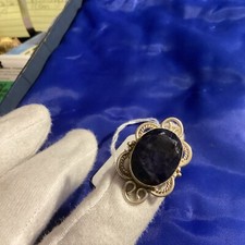 Vintage Handmade Sterling Silver Large Amethyst Ring Size 5