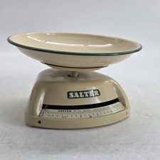 Cream and Green Enamel Salter