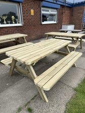 Wooden Picnic Bench/Table, 1.8m (6ft) Heavy Duty Pub Bench, Picnic table