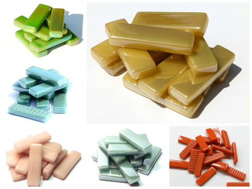 Rectangular glass mosaic tiles - rectangular,