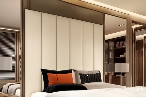 Panel design plush fabric - design, bed
